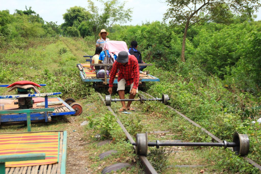 Cambodia - riding the bamboo train in Battambang